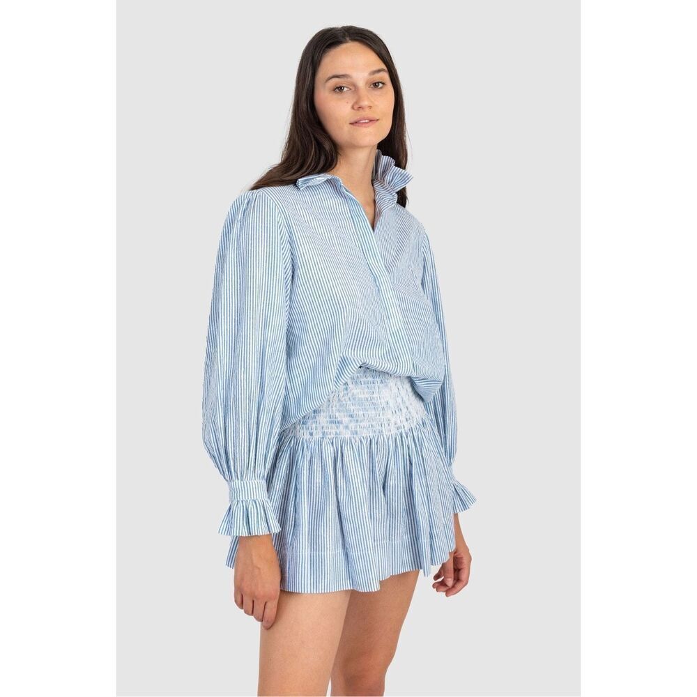 KOCH Erica Skirt‎ Texas Blue Stripe Size Medium